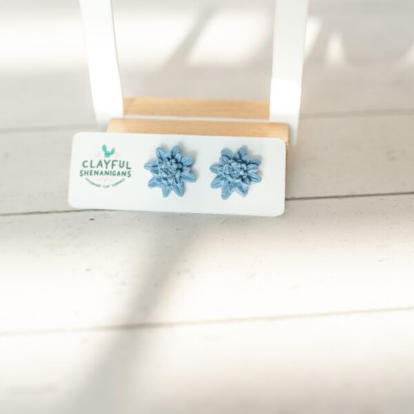 Blue Floral Studs