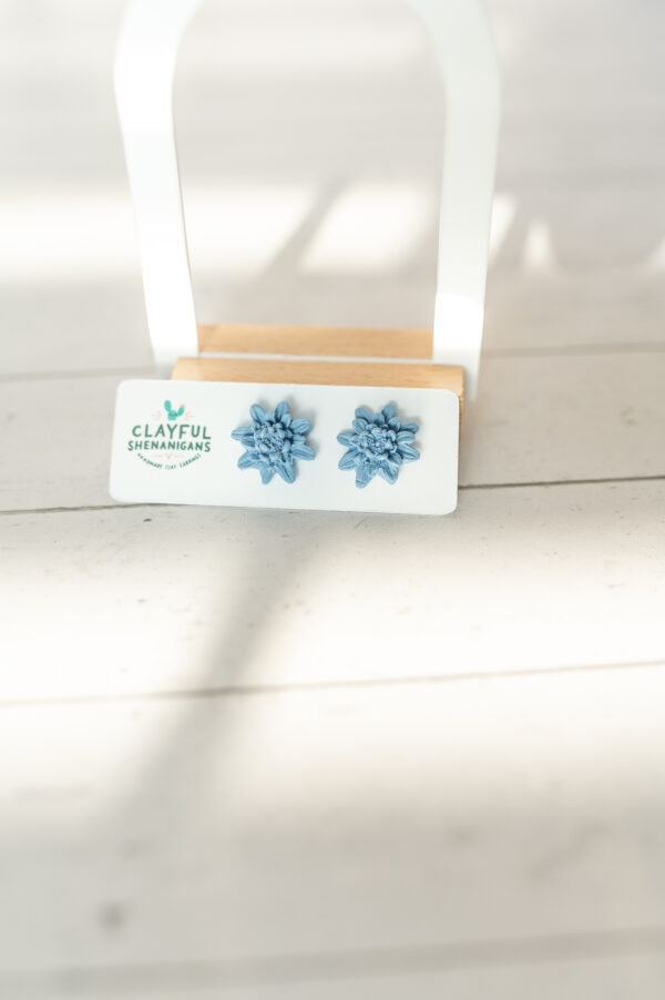 Blue Floral Studs