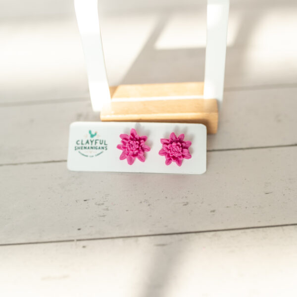 Fuchsia Floral Studs