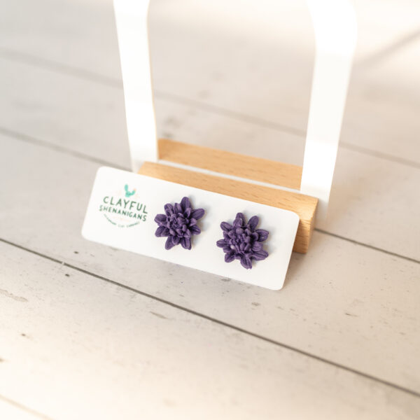 Purple Floral Studs