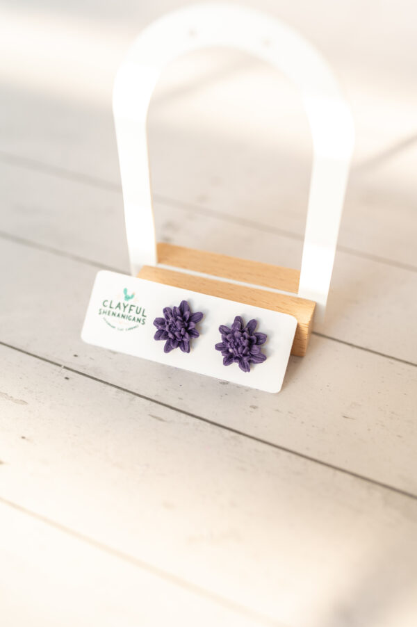 Purple Floral Studs