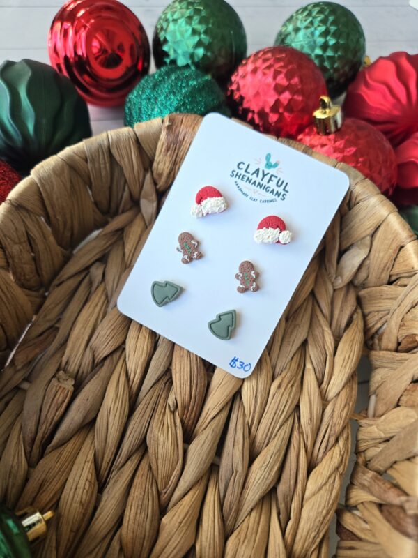 Hat, Tree, and Gingerbread Man 3 Pack